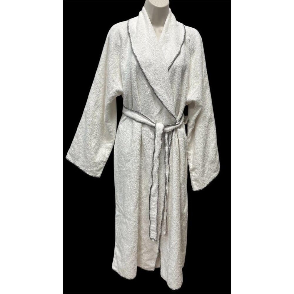 Mii Amo Resort Spa Robe White 100% Cotton Terry OSFM One Size